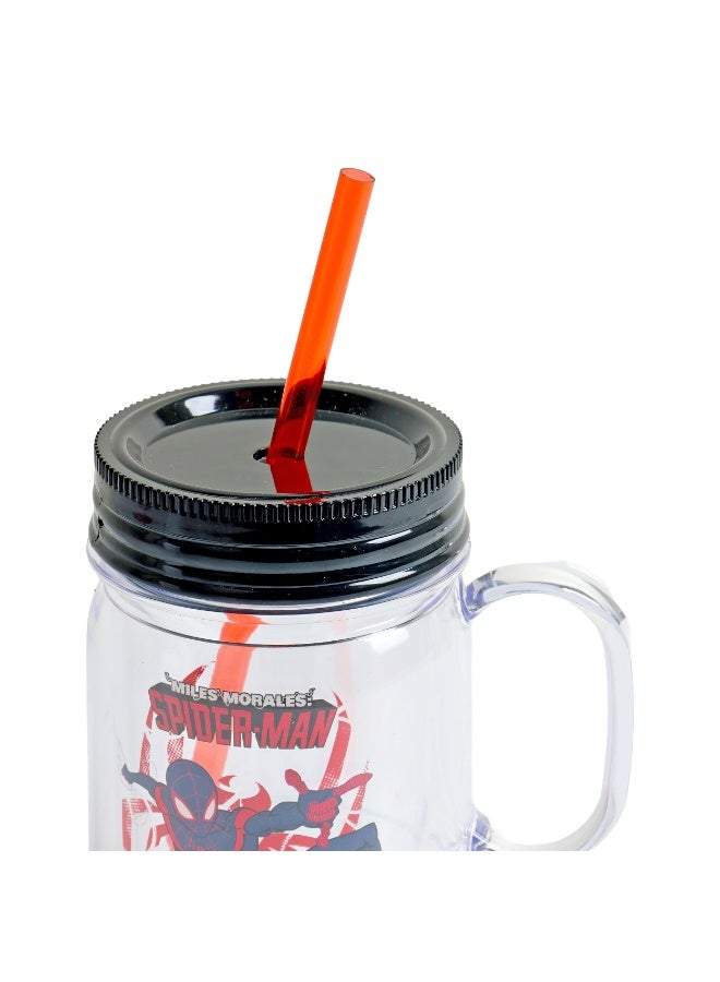 Marvel Spiderman Drinking Jar With Straw  - 550ml - Image 5
